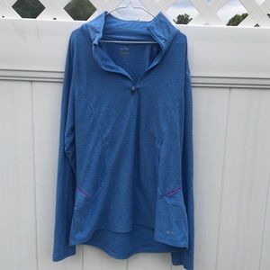 Blue quarter zip workout long sleeve by Champion